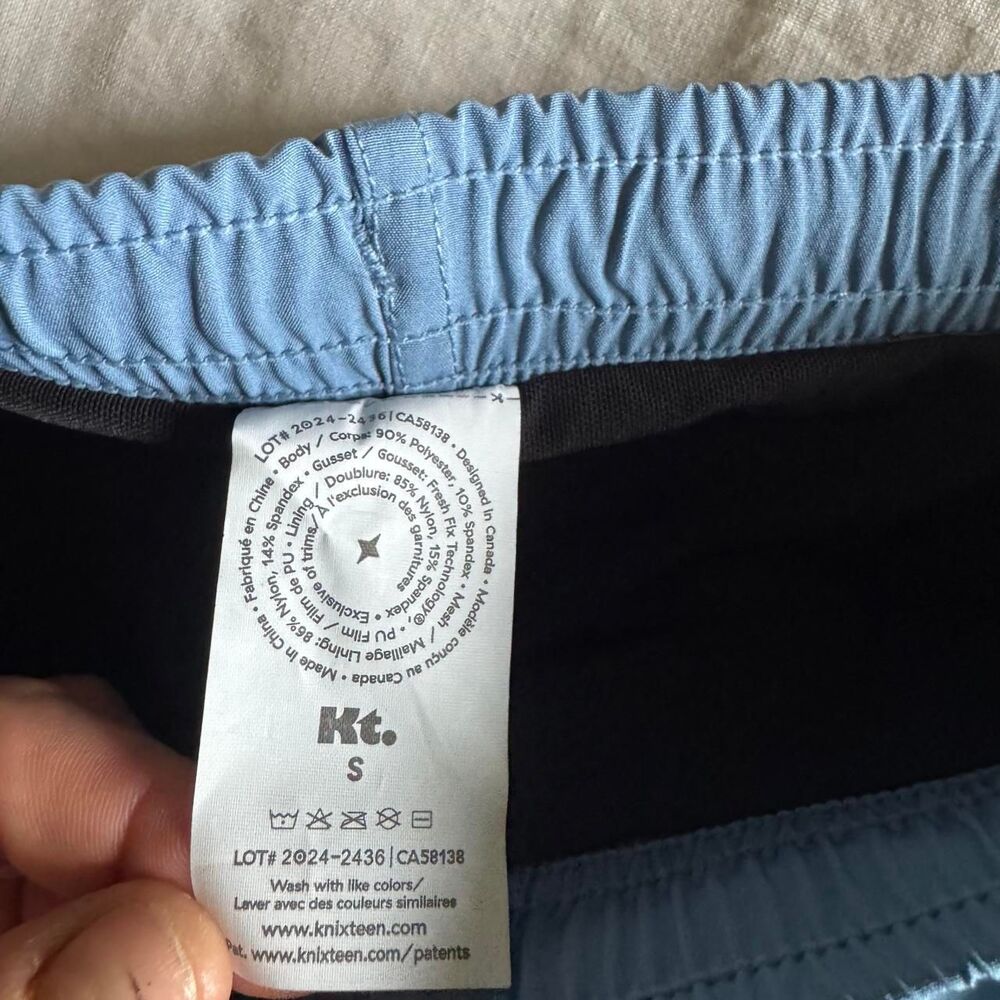 KT by Knix Period Swim Board Dusty Blue Shorts NWOT Size Small - Picture 5 of 8